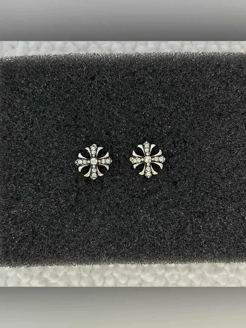 10mm CZ Cross Stud Earrings for Men Women Streetwear Punk Hip Hop Unisex Earring